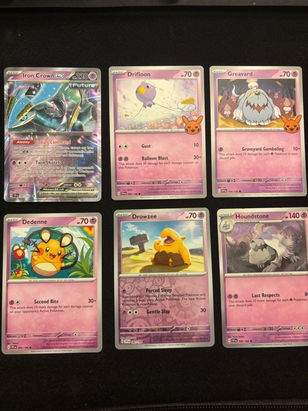 Pink Pokémon Trading Cards Lot - Iron Crown EX + 5 Pink Commons